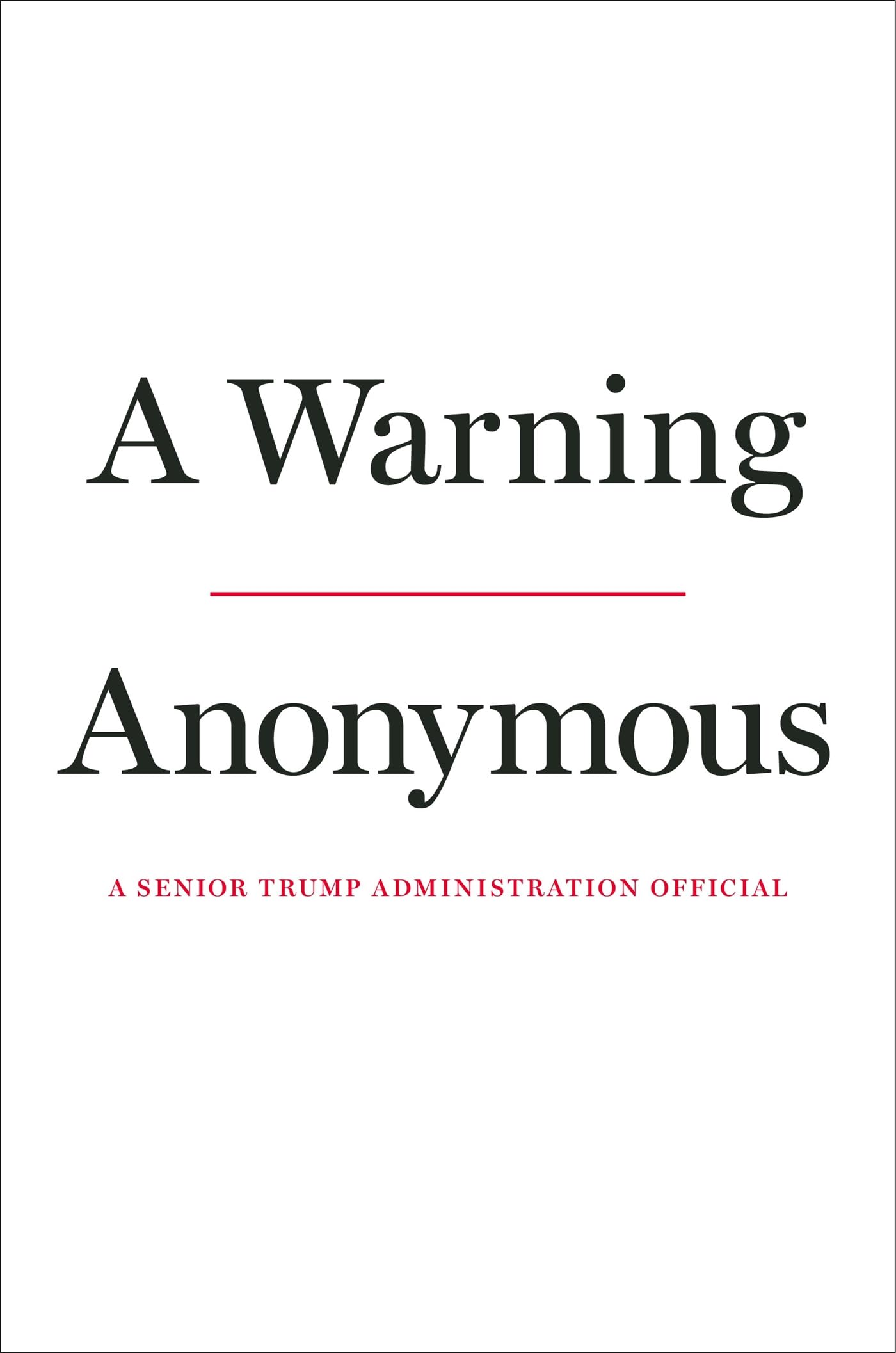A Warning by Anonymous Anonymous Hardback