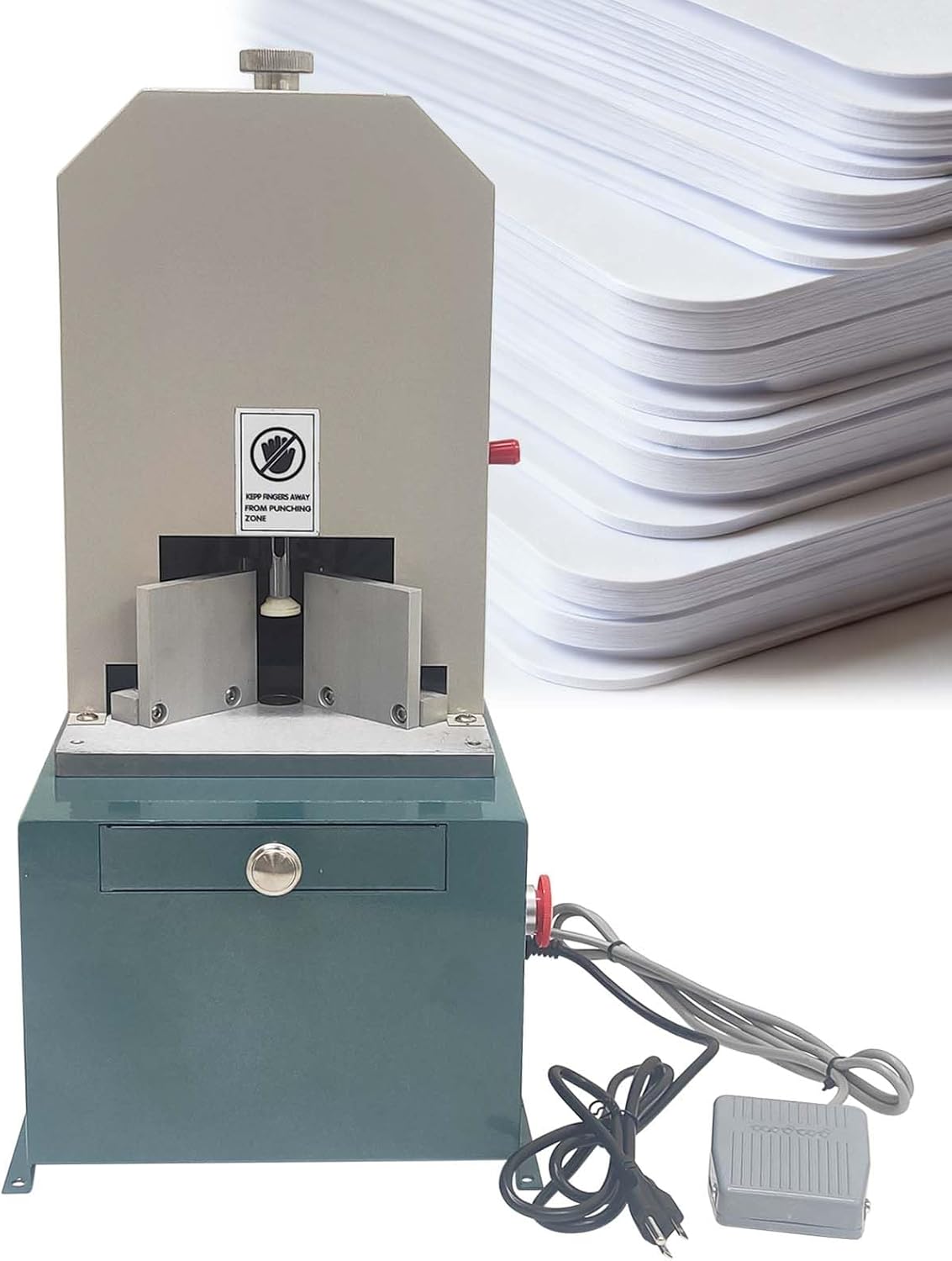 Electric Round Corner Cutter Machine, Foot Pedal High-Speed Corner Rounder with 7 Blades (R3-R10), 1 Second Change Blade, 60 Times/min, Ideal for Cardstock/Film/PVC/Leather