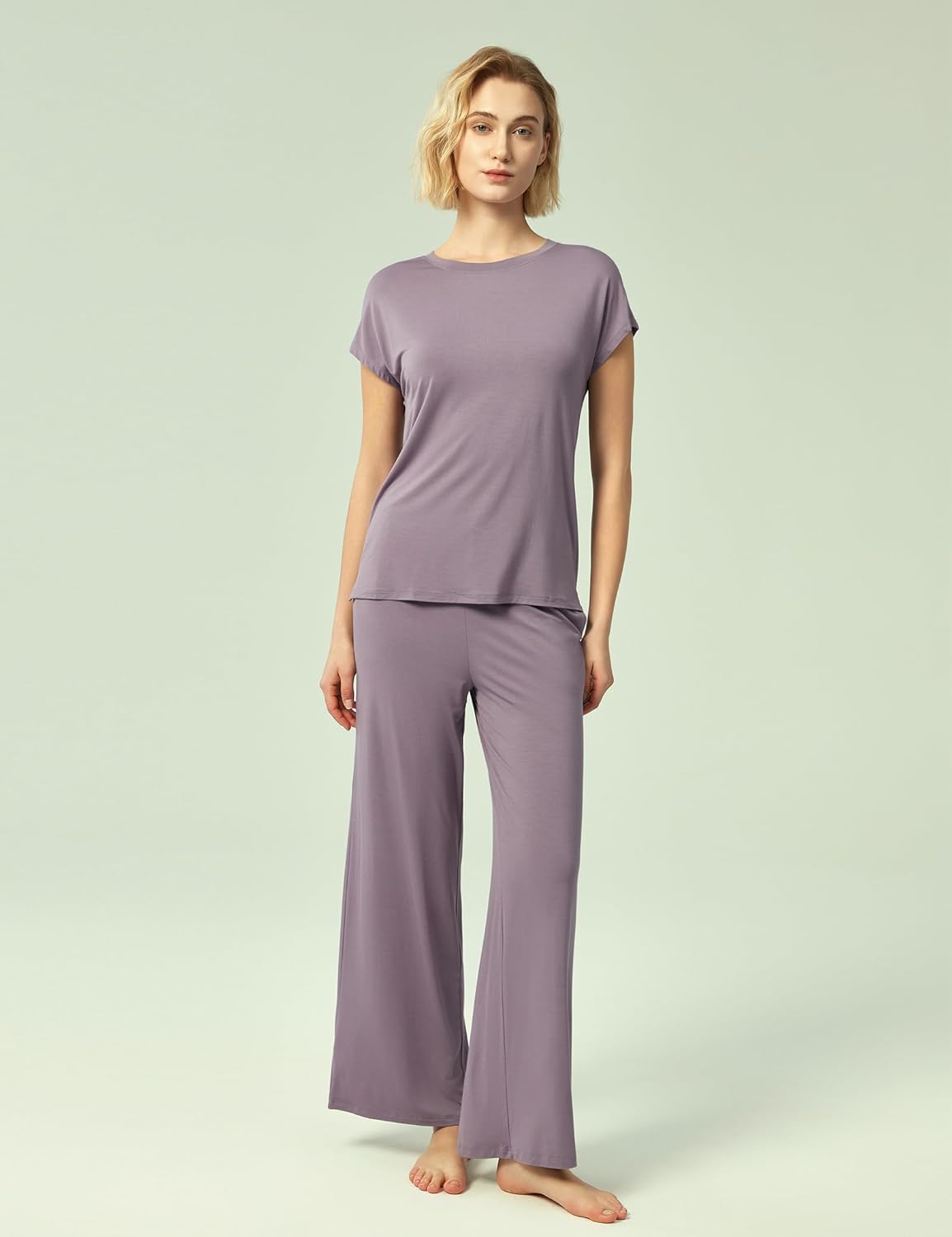 GYS Soft Bamboo Viscose Sleepwear for Women Short Sleeve 2 Piece Pajama Sets - Image 5