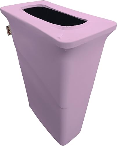 Vista 62 de LA Linen Funda elástica de elastano ajustable para bote de basura Slim Jim de 23 galones, cubierta para contenedor de residuos, decoración de patio