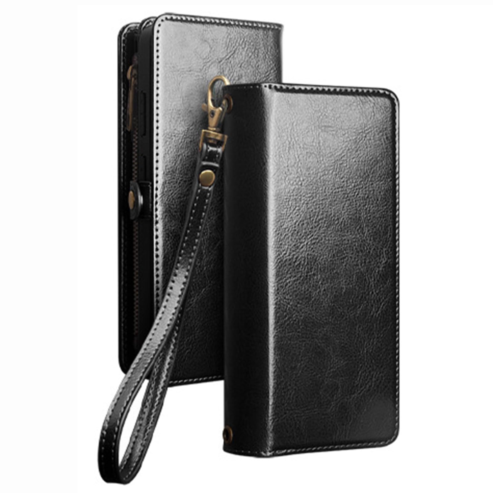 LUOTANL Wallet Case for Samsung Galaxy S26 Ultra, Magnetic Genuine Leather Detachable Wristband Crossbody Cover