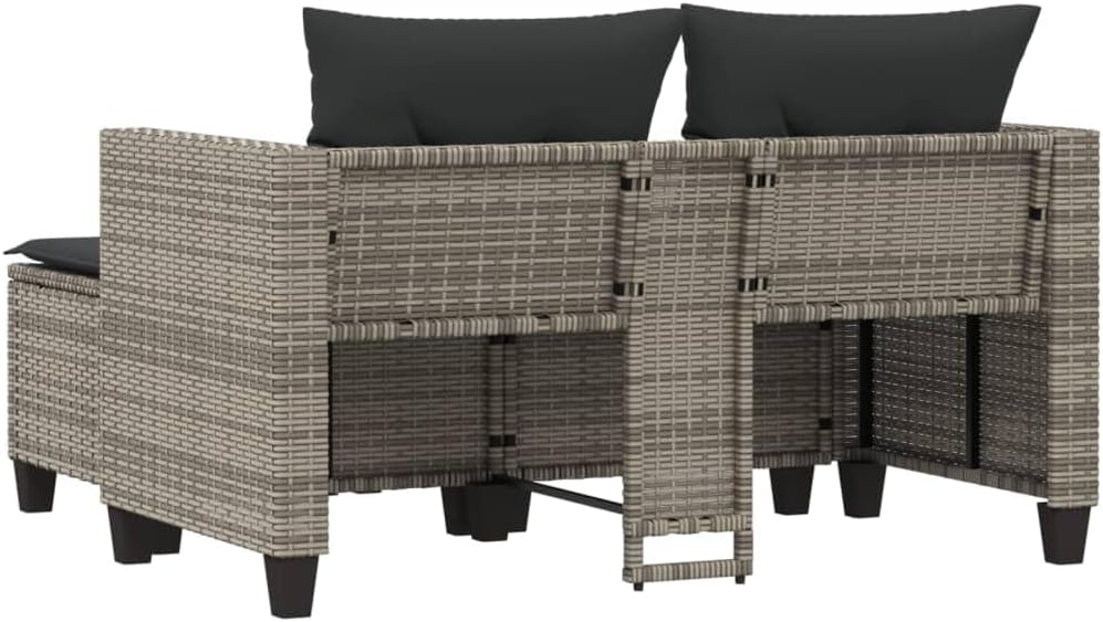 Gray 2-Seater Outdoor Sofa Patio Loveseat with UV Resistance Comfortable Cushions for Garden Balcony and Small Space Furniture