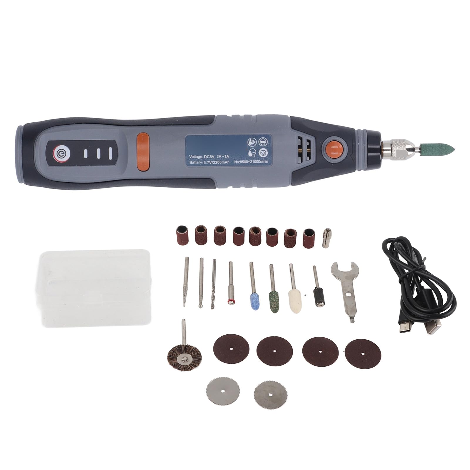 Herramienta amoladora inalámbrica, pluma de pulido eléctrica de 2200 mAh, batería de 3 engranajes, recargable, ligera para cortar y pulir y perforar