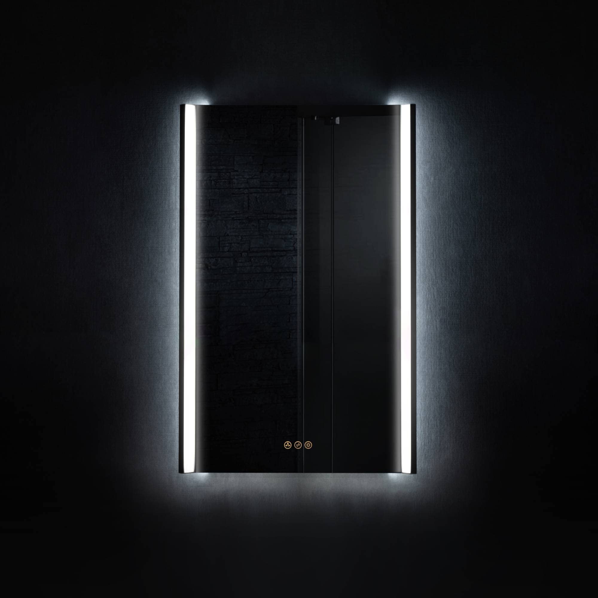 20x32 LED Mirror for Bathroom with Matte Black Frame, Foldable Wing Design | Wall Mounted Backlit Vanity Mirror with Lights | Anti-Fog, Dimmable, Smart Bathroom LED Mirror | Vanity Mirror for Makeup