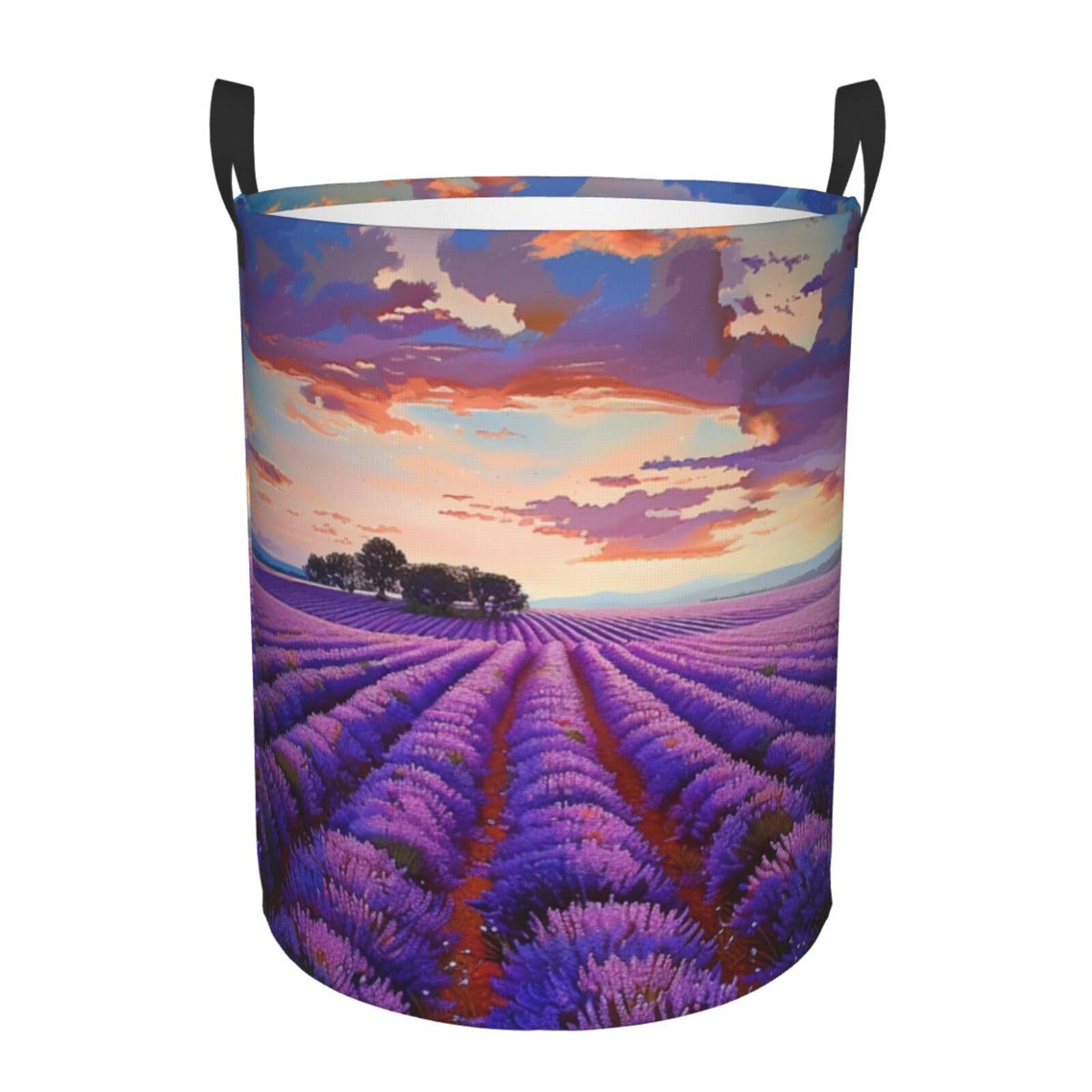 Panier à vêtements lavande en toile durable imperméable pour grand salon chic