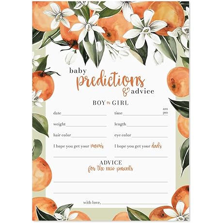 Cutie on the Way Baby Prediction Cards