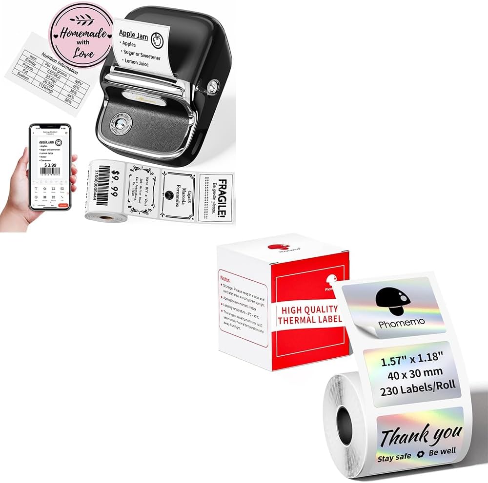 Phomemo M150 Barcode Label Maker with 2 Tapes