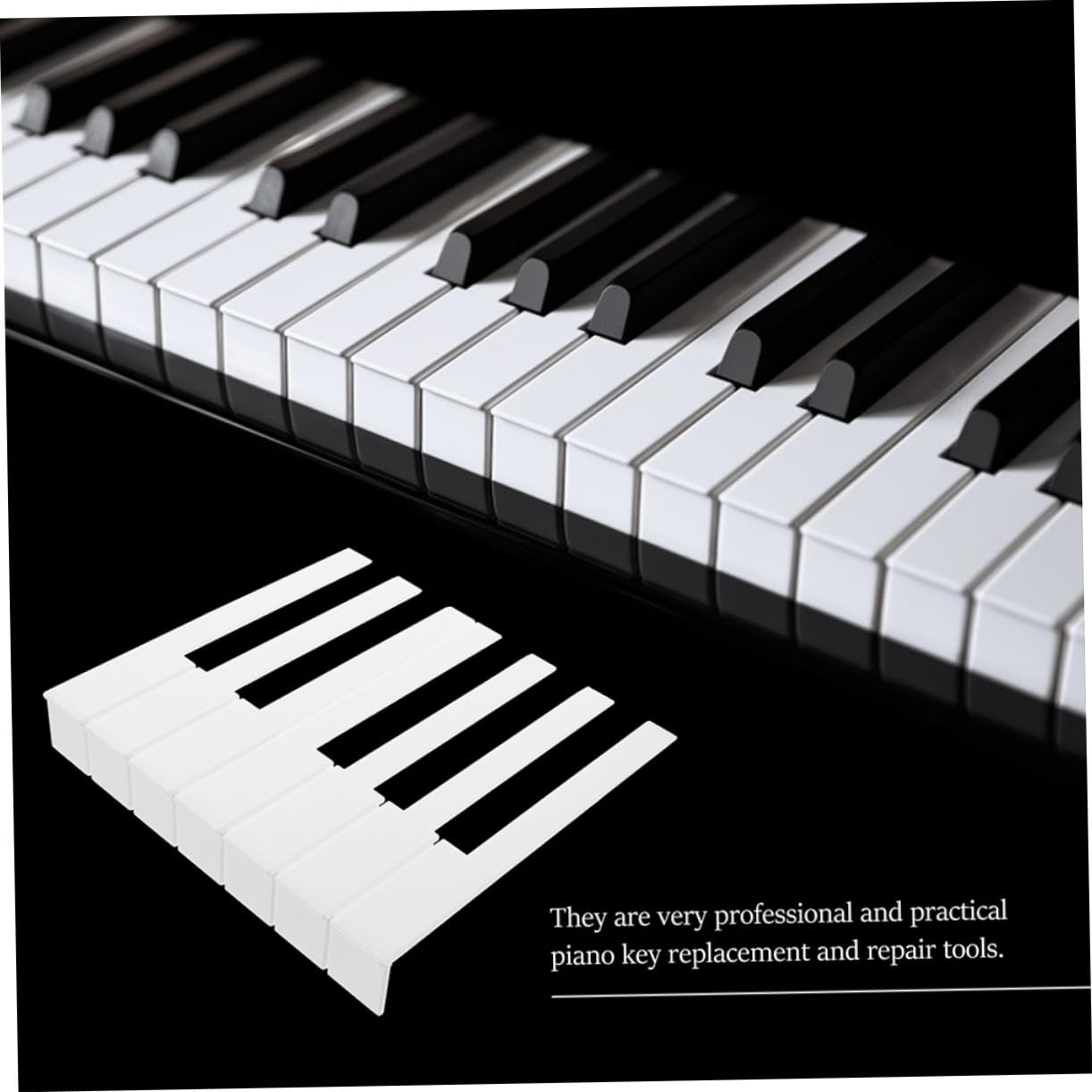 52 Piezas Kit Teclas Repuesto Piano Duraderas Accesorio Reparación Instrumento Musical Práctico Compacto Portátil