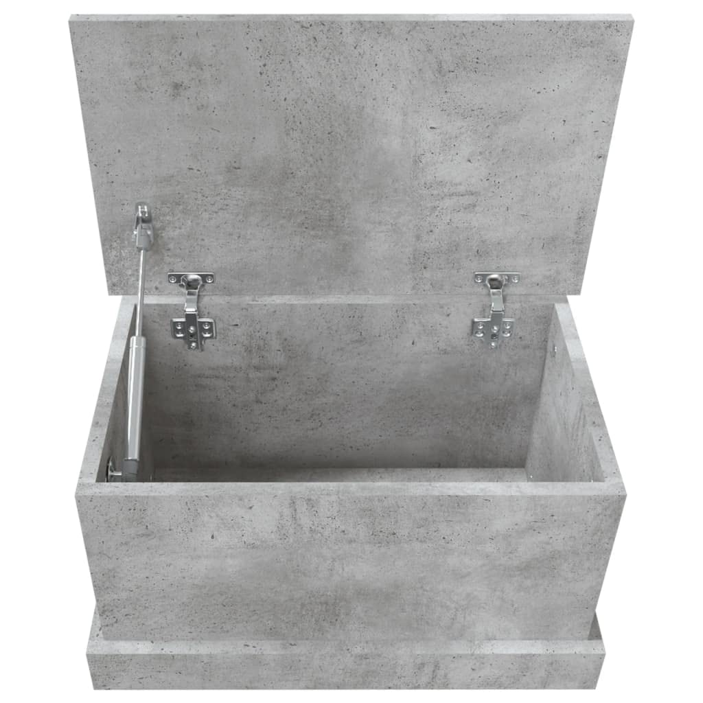 Baule grigio cemento in legno 50 x 30 x 28 cm con coperchio, contenitore e sedile, ideale come contenitore per giocattoli, portabiancheria, cassapanca organizer per corridoio, soggiorno