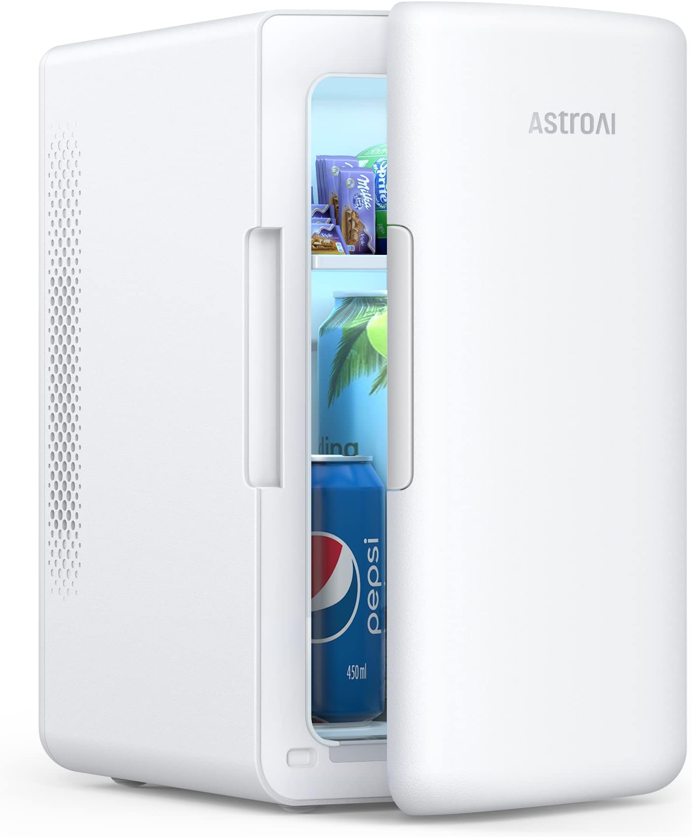 AstroAIMini Fridge 6 Litre / 8 Can | Cooler and Warmer | AC/DC | Small Fridge for Bedrooms, Car, Drinks, Beauty, Skincare, Travel (Off-white)