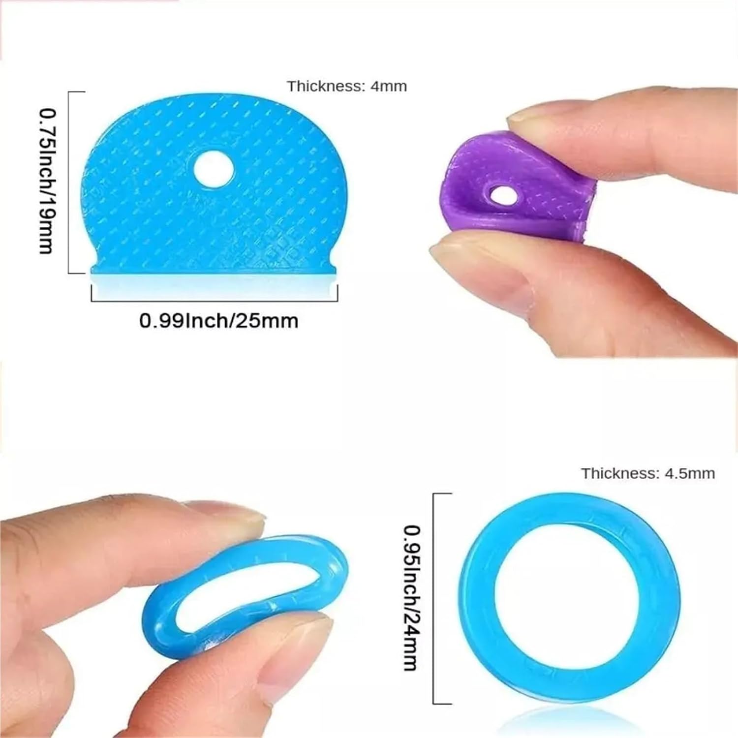 Key Cap Covers 180pcs Hollow Multicolor Rubber Soft Locks Silicone Covers Key Toppers(B - 180PCS)