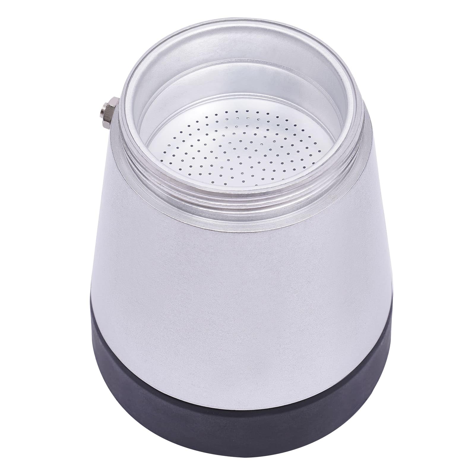 Cafetera Eléctrica Italiana con Base, Para 6 Tazas Espresso, 300 ml, 480 vatios, Aleación de aluminio, rotación 360°, 10,2 x 19,5 cm (plata)