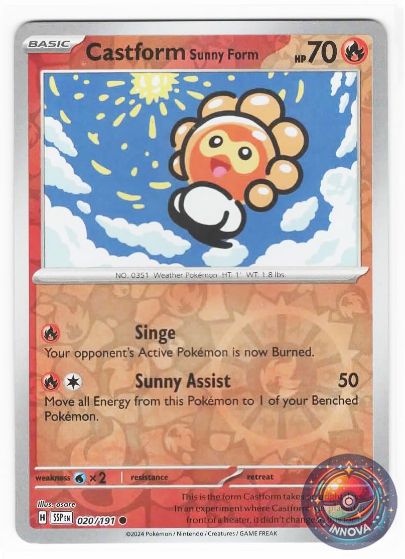 Amazon.com: Pokemon - Castform Sunny Form 020/191 – Surging Sparks