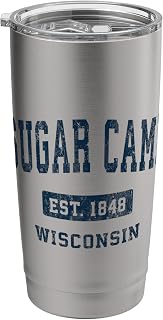 Sugar Camp Wisconsin WI Vintage Athletic Sports Design Stainless Steel Insulated Tumbler