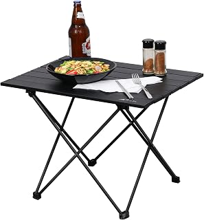 Large Beach Table, Portable Roll up Camping Side Table with Carry Bag, Ultralight Aluminum Folding Beach Table for Beach, Camping, Fishing, BBQ, Picnic, Hiking