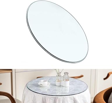 Round Glass Table Top,45-75-90cm Tempered Glass,1/2" Thick Glass Round Clear Tempered Glass Table Top,Premium Round Circular Plate Glass  45CM17.7IN