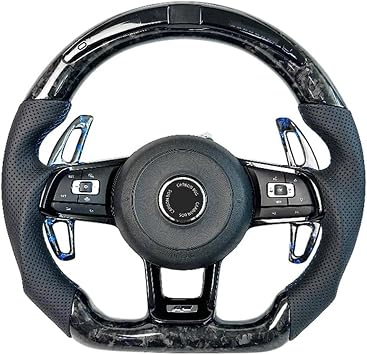 Custom LED Carbon Fiber Leather Steering Wheel For VW GTI MK6 MK7 MK8 Polo Golf Passat CC/R-Line GTS GTD GTE Car AccessoriesForged Carbon