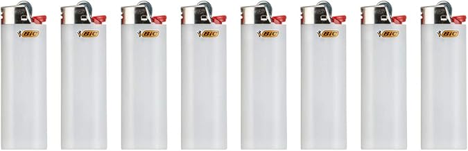 Bic Japan J26-WHIBOX8 Lighter, J26, Regular, Disposable File, White, Set of 8