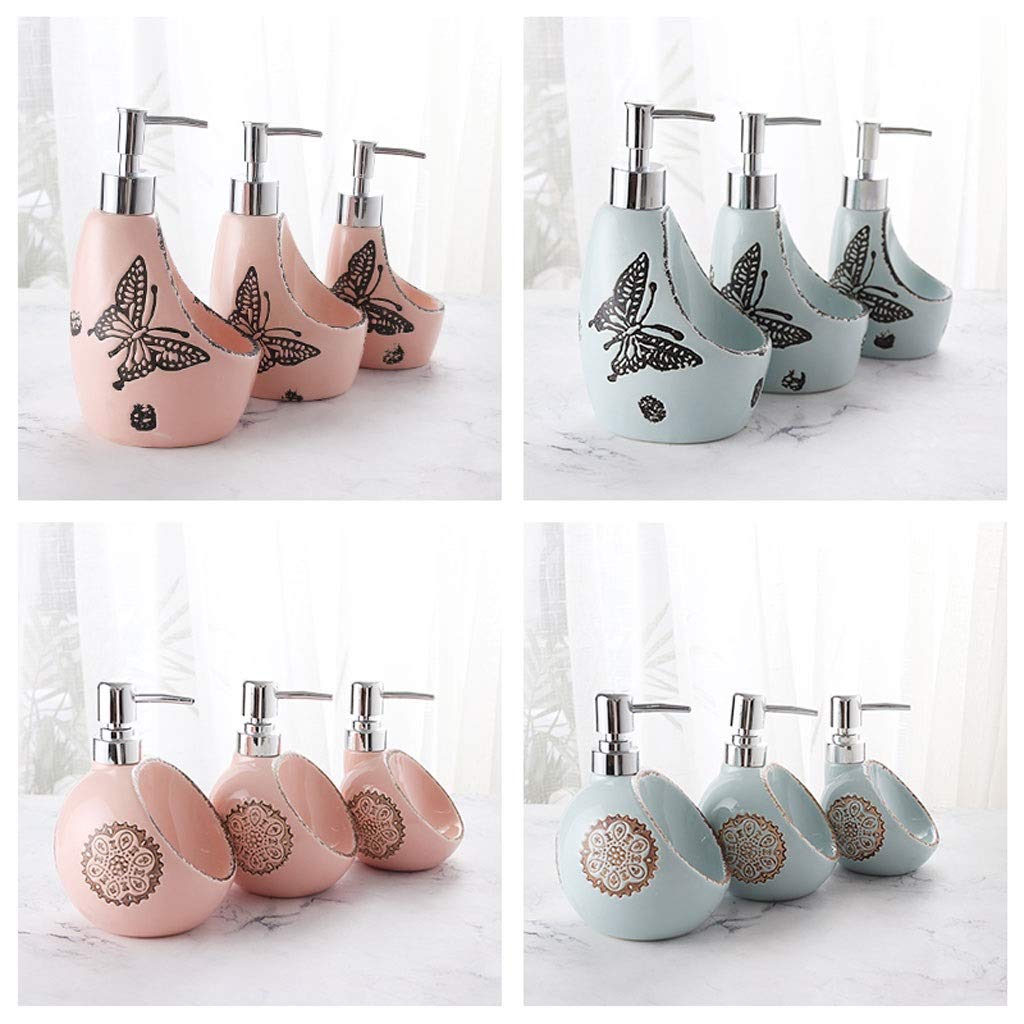 Dispenser per Sapone Liquido Lozione detergente Ceramica Dispenser maniluvio Dispenser di Sapone Bagno Doccia Lotion Dispenser Soap Dispenser Dosatore Sapone Ricaricabile (Color : A, Size : M)