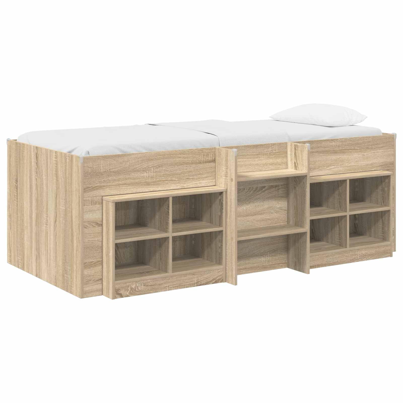 Loft sonoma dębowe łóżko z meblami, 3-częściowy