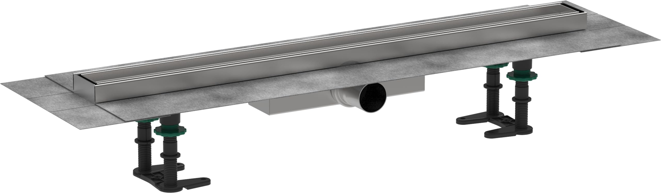 hansgrohe RainDrain Compact - Caniveau de douche linéaire 700 mm à carreler, Siphon de sol pour une installation à faible, avec hauteur d'encastrement 43 mm, 56165000
