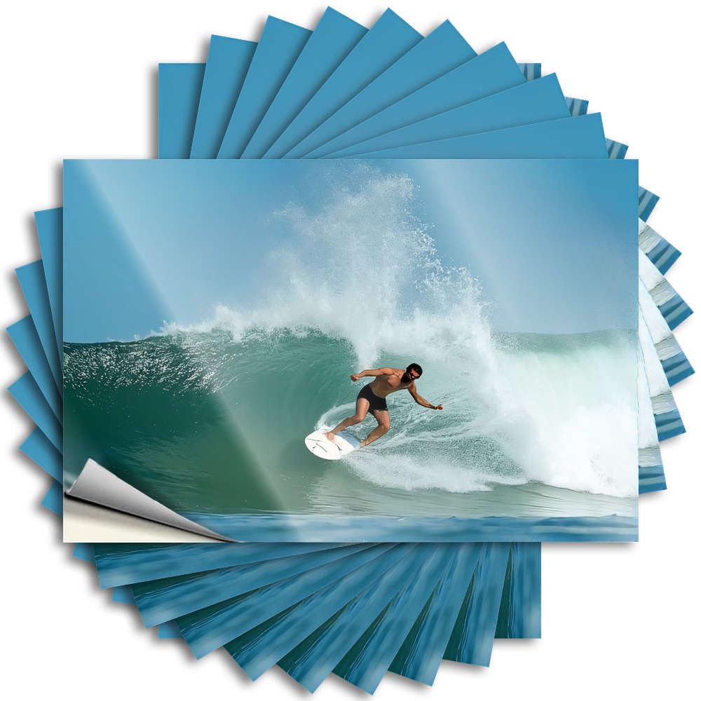 Quote Optical Illusion Funny Decor Garage Surfer Riding A Wave in Black Shorts - No Residue Decals for Farmers(6X9CM)
