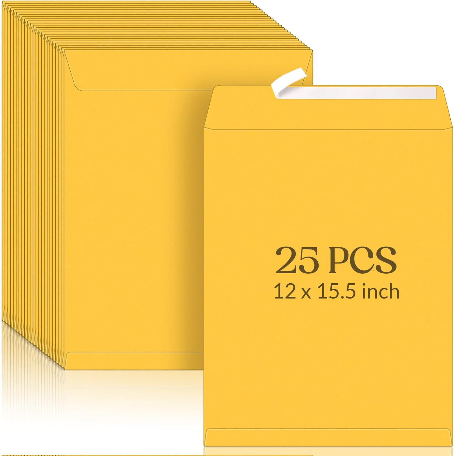 Dunzoom 25 Pcs Jumbo Large Kraft Envelopes, 15.75 x 12