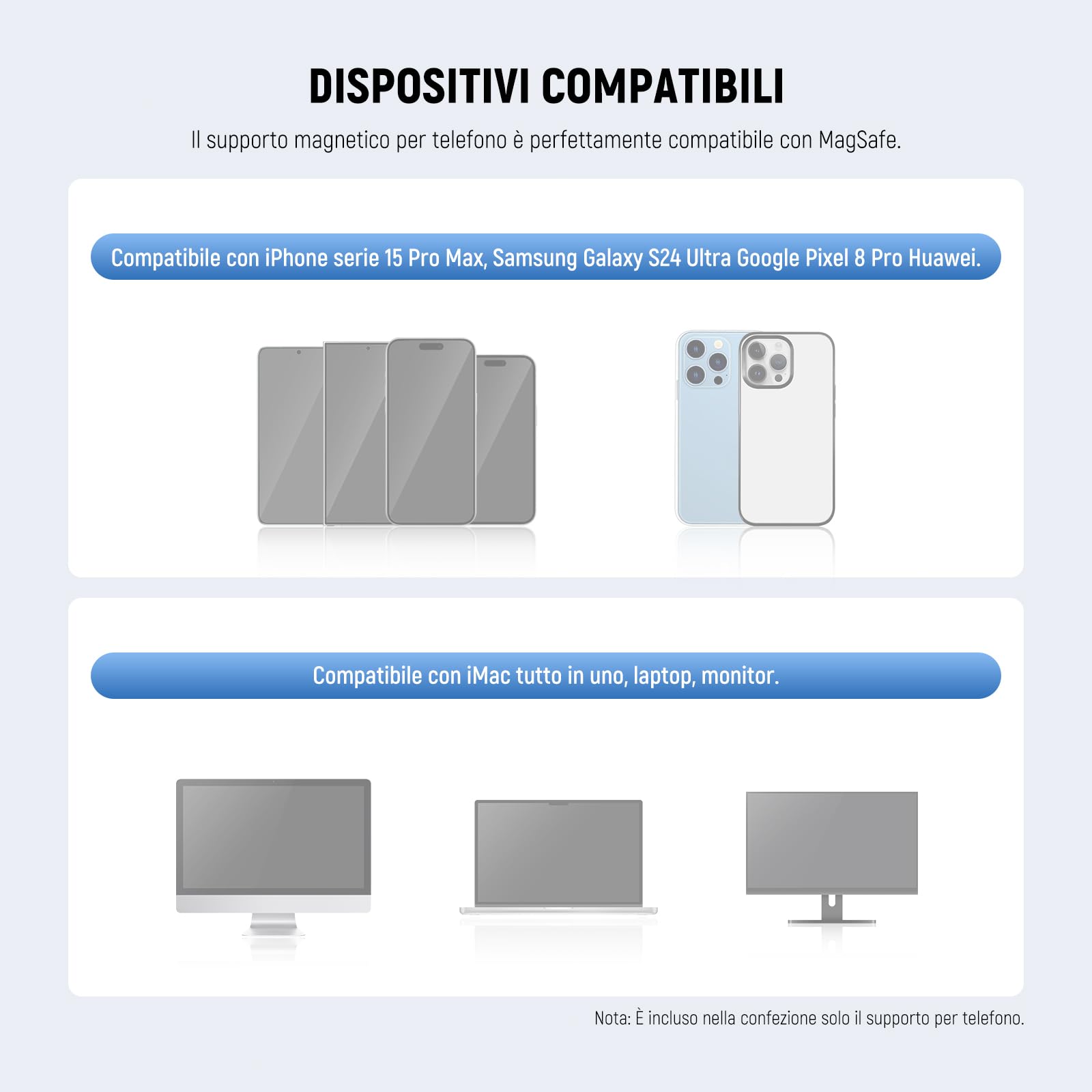 Neewer Supporto Fotocamera Continuity per Monitor da Scrivania, Attacco Magnetico Pieghevole per Telefono/Fotocamera/Webcam con Base Arca, Compatibile con MagSafe iPhone iMac Mac Laptop Samsung, SP08