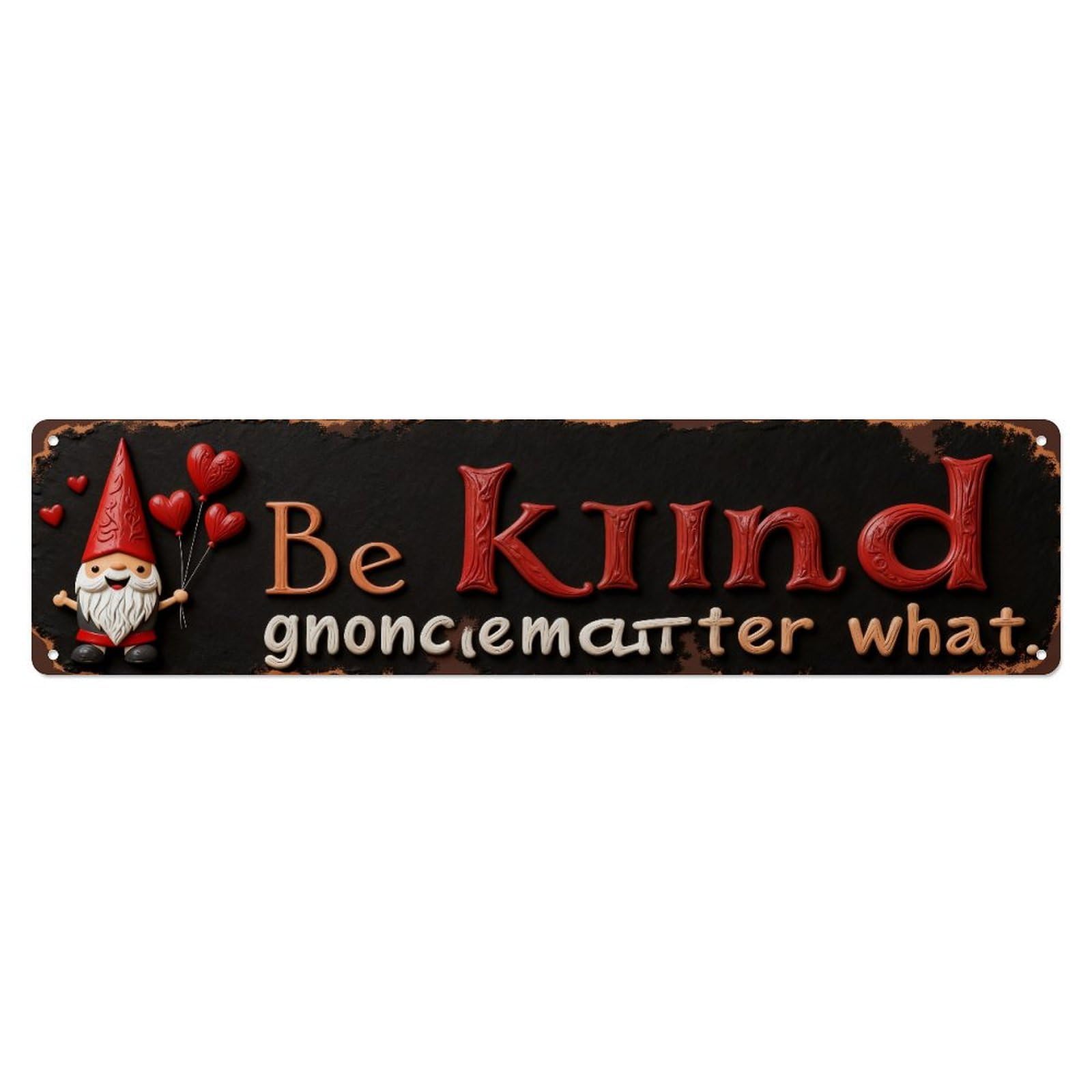 Be Kind Gnome Matter What Metal Tin Sign Plaque