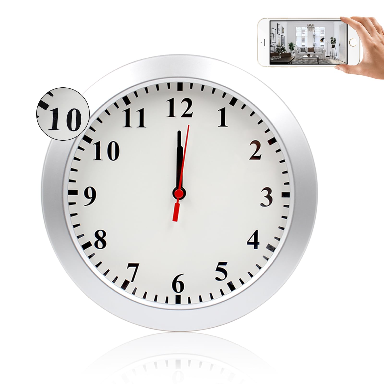 Ymbzy Hidden Camera Spy Camera,1080P Wireless Security Spy Cameras Wall Clock Nanny Cam With Motion Detection Alarm/Remote View Indoor Covert Security Cameras