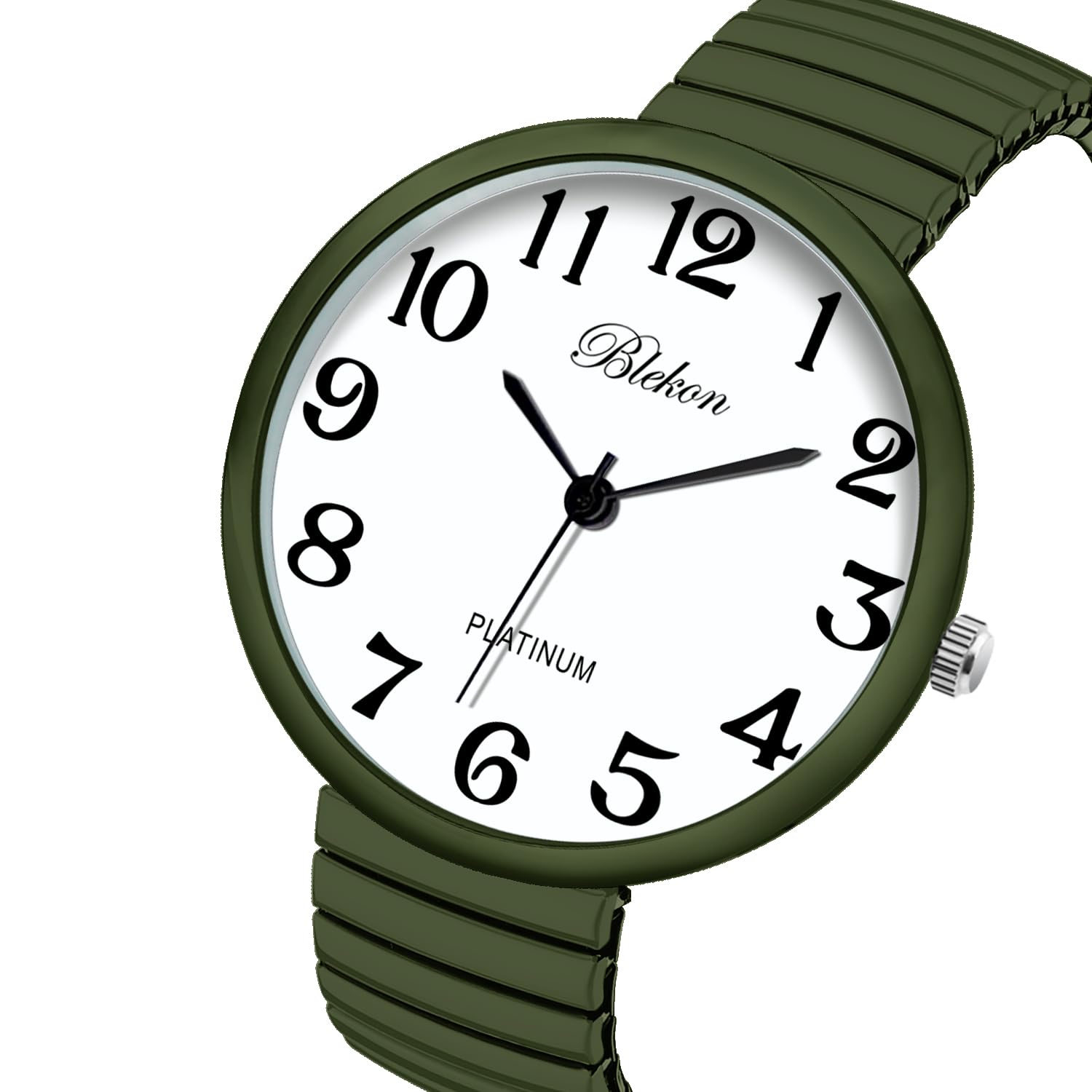 Collections PC21J - Orologio alla moda con fascia elastica super grande (esercito)