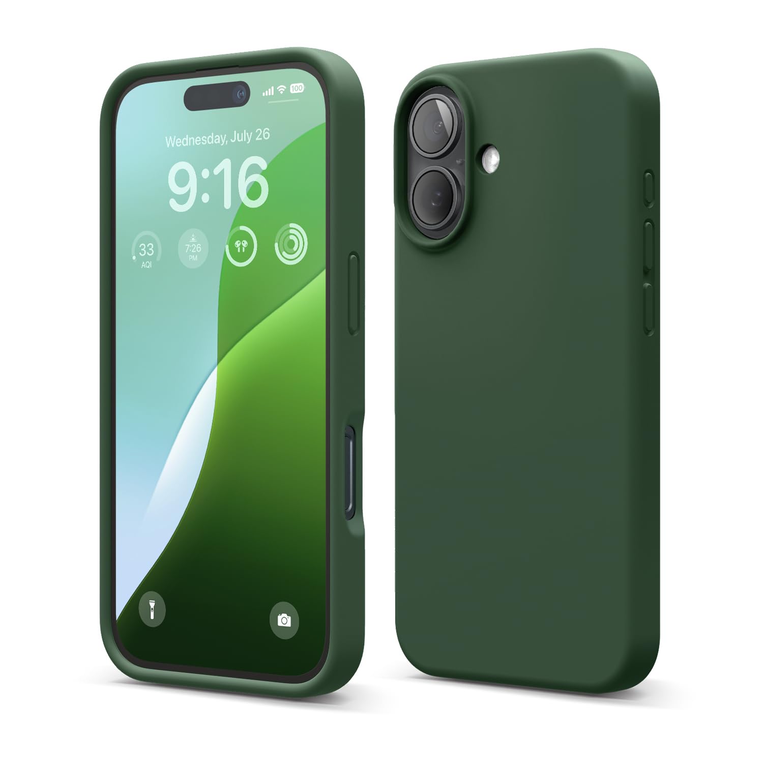 elago Compatible with iPhone 16 Case, Premium Liquid Silicone Case, Full Body Protective Cover, Shockproof, Slim Phone Case, Anti-Scratch Soft Microfiber Lining, 6.1 inch (Alpine Green) elago Compatible with iPhone 16 Case, Premium Liquid Silicone Case, Full Body Protective Cover, Shockproof, Slim Phone Case, Anti-Scratch Soft Microfiber Lining, 6.1 inch (Alpine Green)