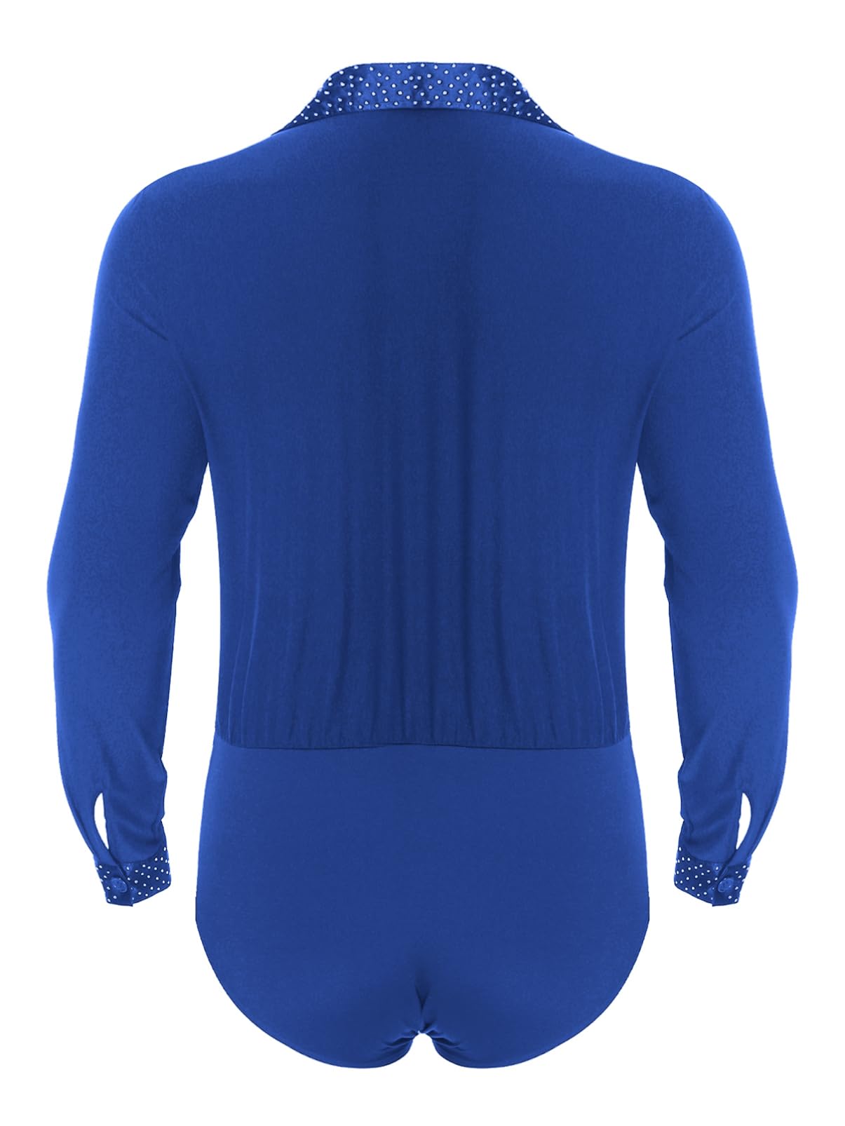 Aislor Maillot De Baile De Patinaje Artístico Para Hombre Body Plisado De Manga Larga Con Cuello En V Camisa De Baile De Jazz Latino