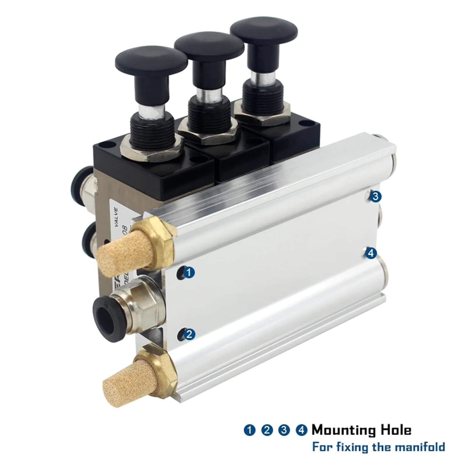 4L210-08 4R210-08 Válvula Manual de 2 vías y 5 Posiciones, Interruptor neumático de Empuje y tracción de válvula direccional, colector de válvulas combinadas | 4mm in 4mm Out,6 Stations