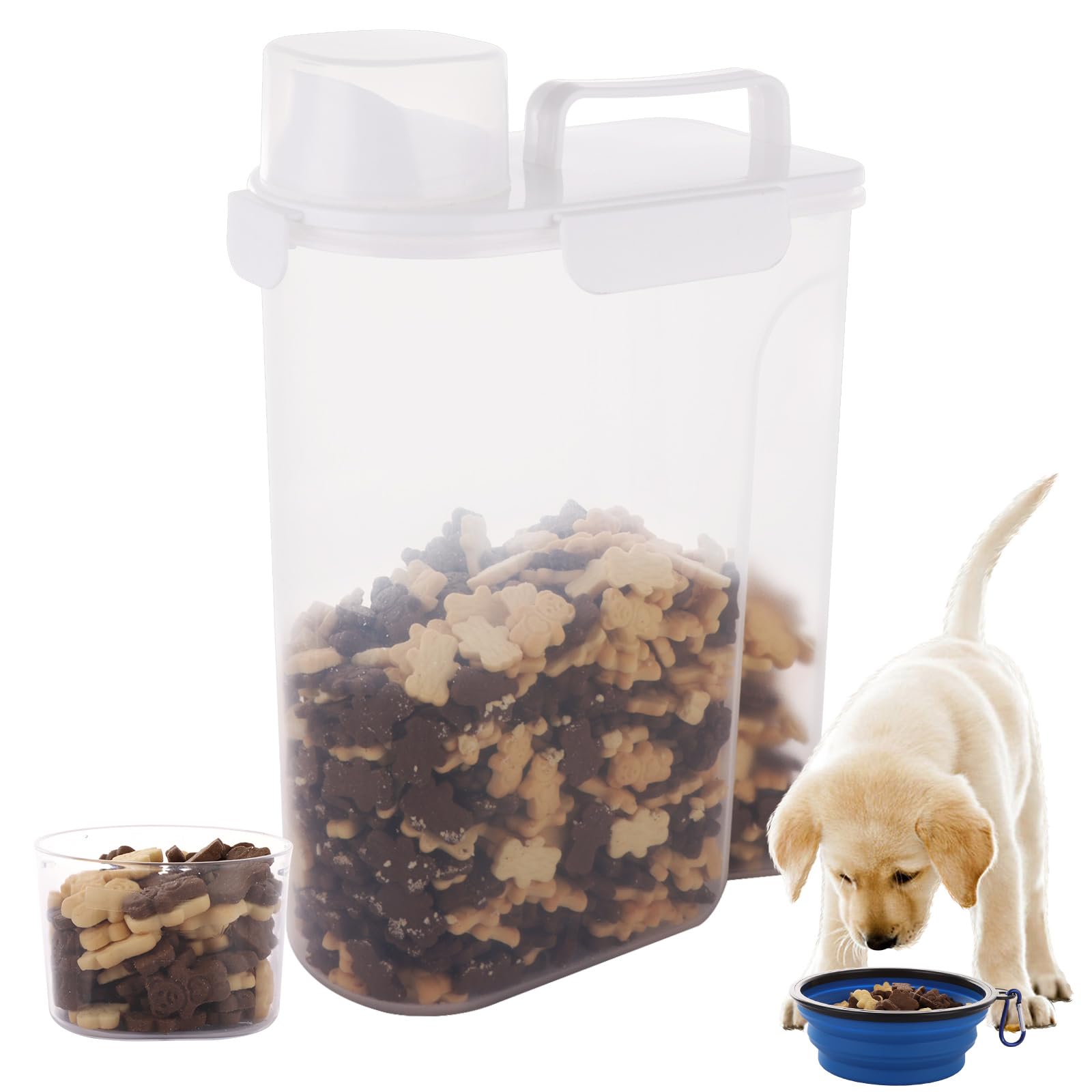 Récipient stockage nourriture chien chat 5L plastique hermétique boîte croquettes
