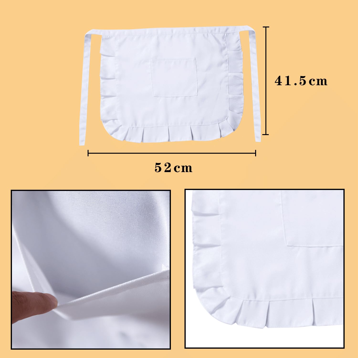 HAICN 7Pieces Maid Costume Accessories Set Feathered Duster Maid Headband Maid Apron Collar With Lace Cuffs Socks Maid Apron Party Decoration Fancy Dress Set for Girl - Image 2
