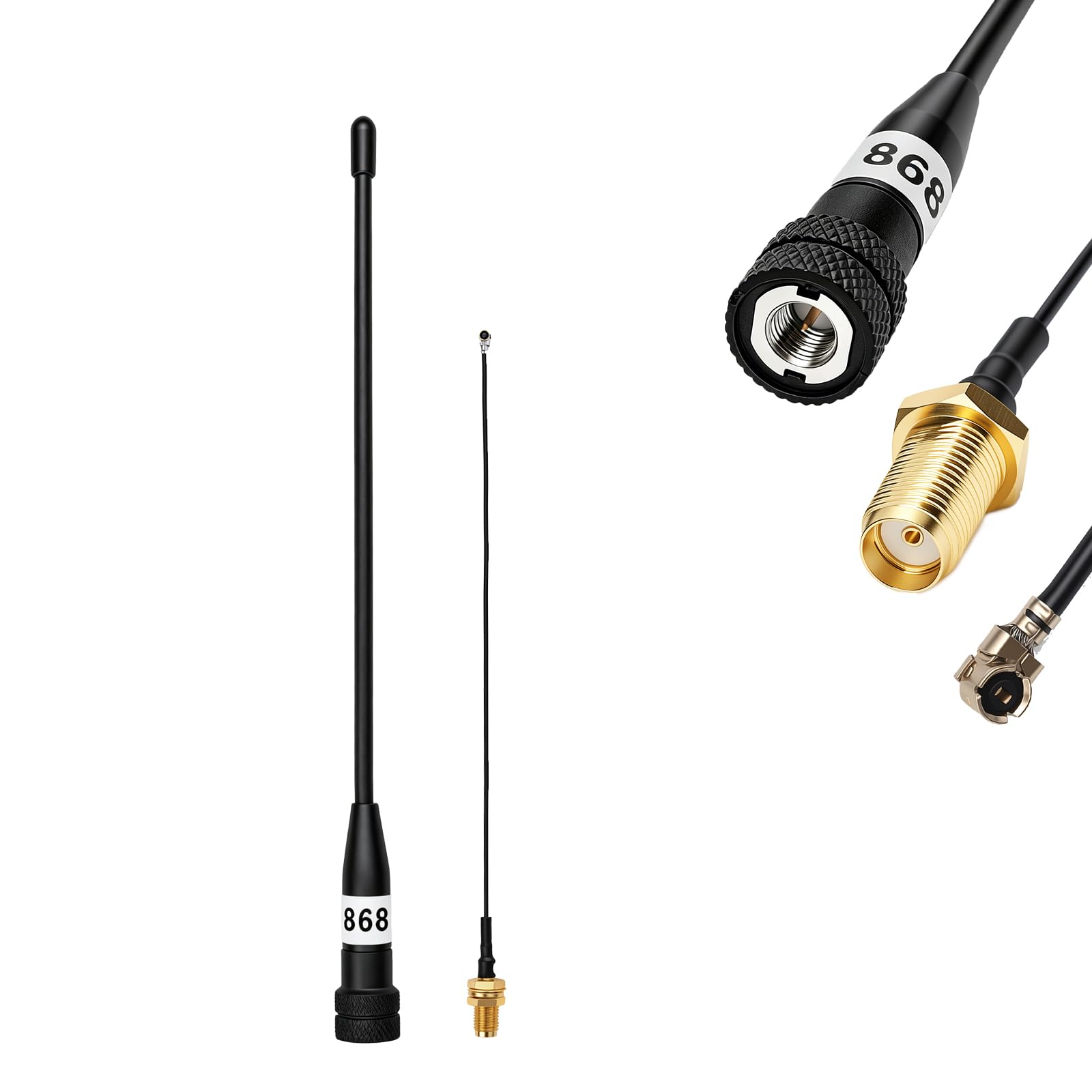 868 MHz Antenne 10 dBi Hohe Verstärkung für Meshtastic LoRa 1 Stück | Rundstrahl-Peitschenantenne, LoRa-Langstrecken Kommunikation, 18,6 cm lang