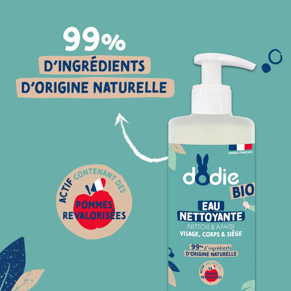 DODIE Eau Nettoyante Bio - visage, corps et siège - dès la naissance - 400mL