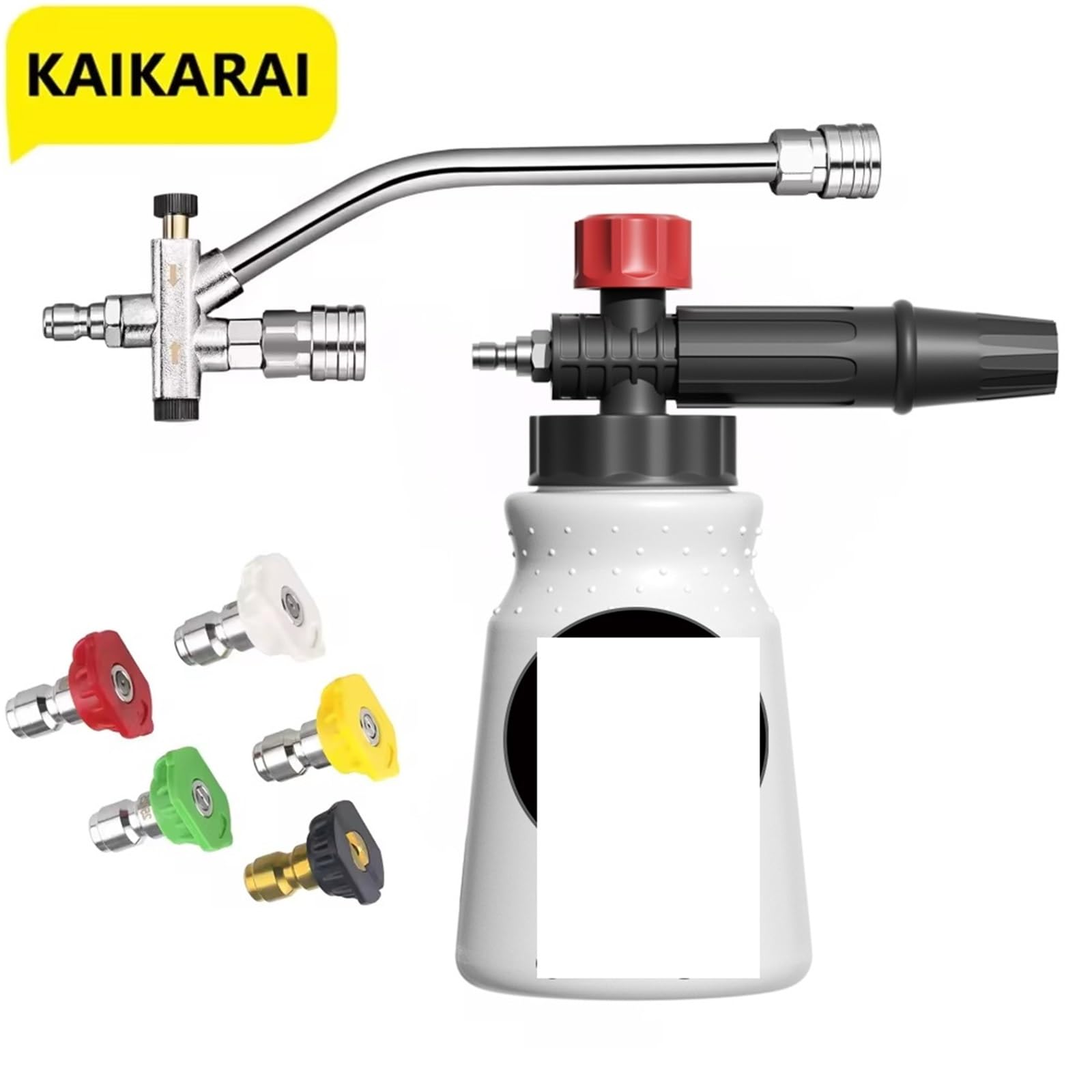 Bacchetta di Prolunga per Idropulitrice Lancia a Doppia Lancia for idropulitrice a Schiuma, Attacco a Punta for a Sapone, rapido da 1/4" e 5 ugelli(Color 1)