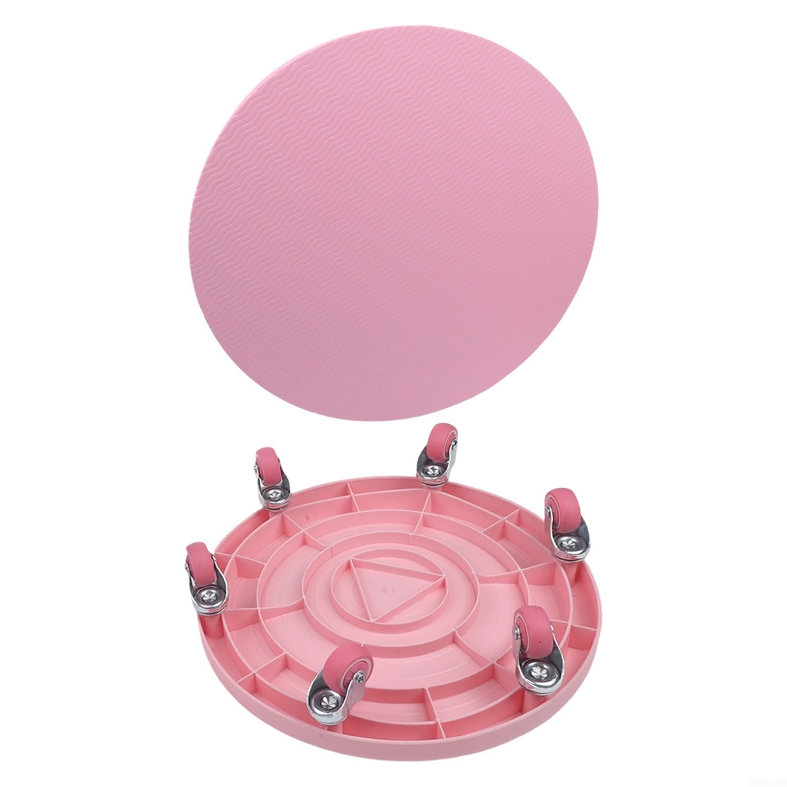 Silent - Rodillo de abdominales de 6 ruedas para entrenamiento en casa con rotación de 360 grados y rodillera antideslizante para ejercicio de quema de grasa del vientre, color morado