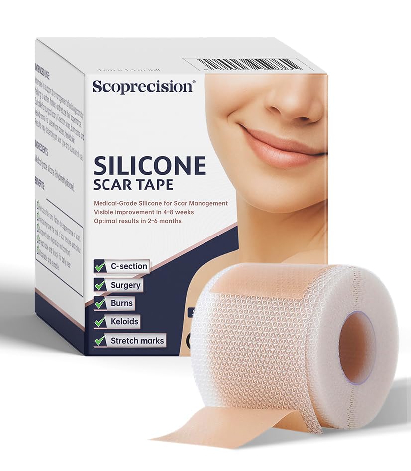 Silicone Scar Tape 4 cm x 1.5 m Roll (1 Roll) | Cut-to-Size Silicone Scar Tape | Medical-Grade Silicone for Scar Management | Breathable Flexible & Water-Resistant