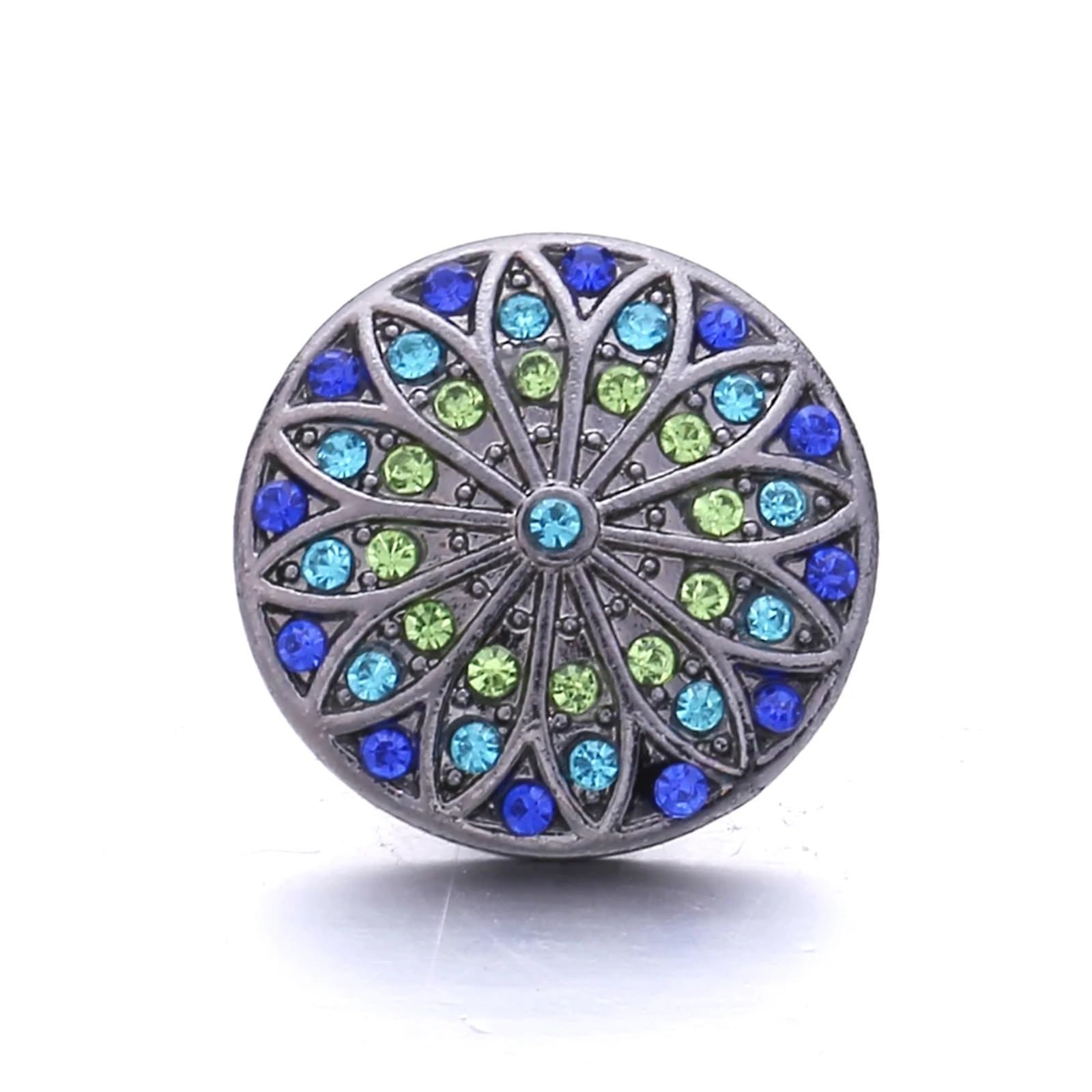 Bottoni automatici in metallo, bottoni per jeans, Bottoni 5 pz/lotto Scatta Gioielli Blu Strass Fiore 18mm a pressione in metallo Fit Metallo Snap Bracciale Collana regalo(KB190 DBL)