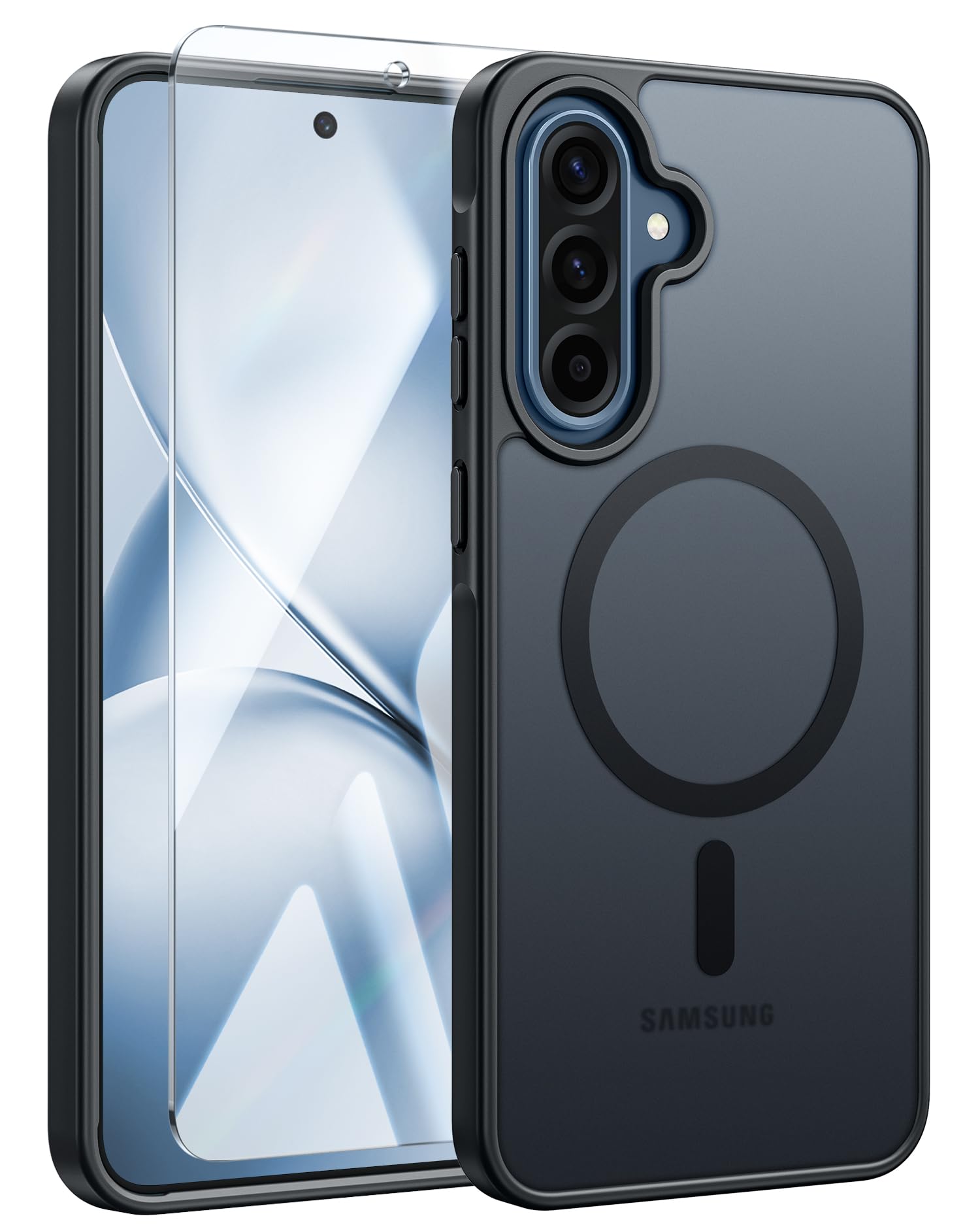 FNTCASE for Samsung Galaxy A36-5G Case: for Galaxy A56 5G Case Magnetic Translucent Matte Shockproof Slim Phone Cover - Military Grade Drop Proof Hard Back Anti-Fingerprint Protective Case - 6.7 inchRecycled Claim Standard Blended