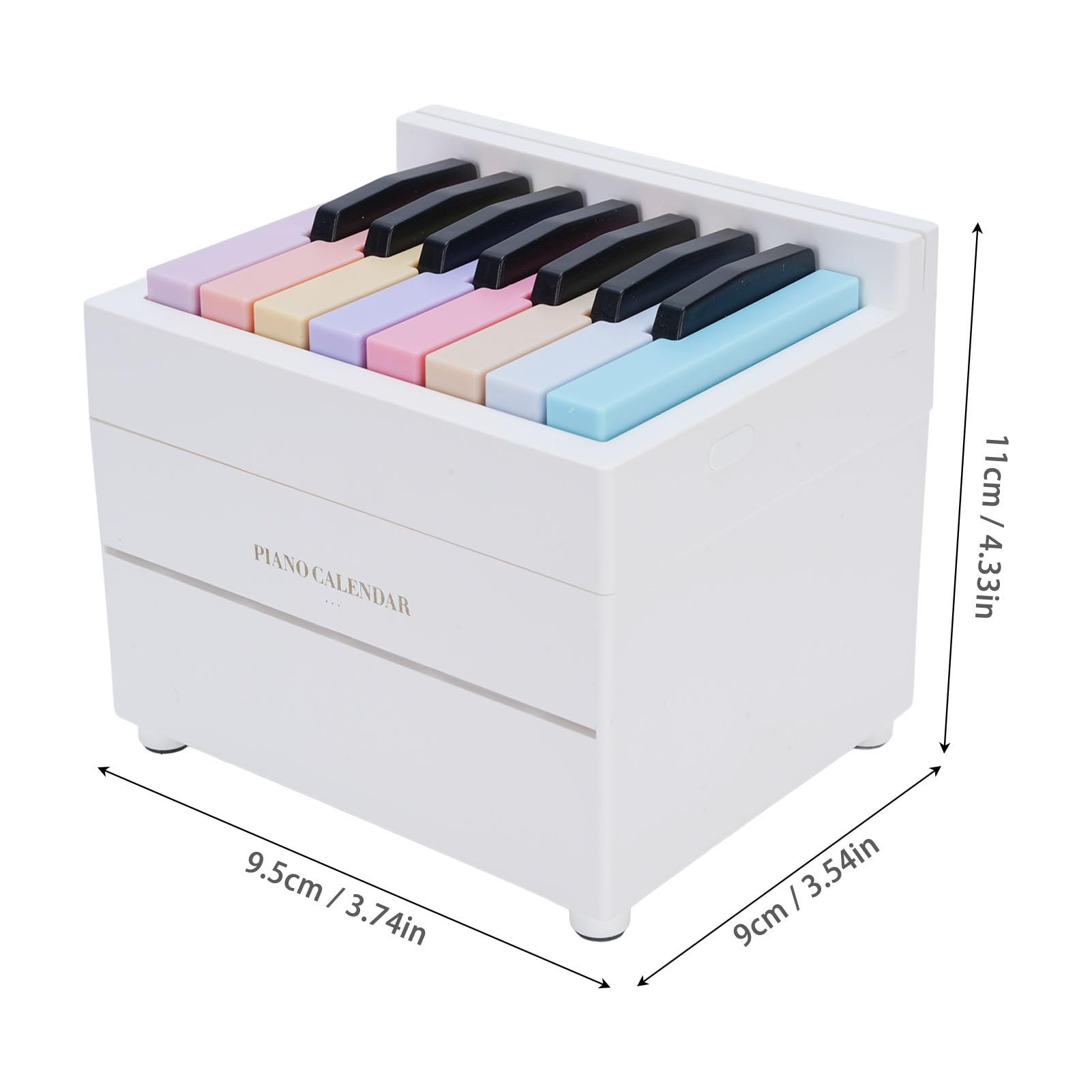 Kalendarz Biurka Fortepianowego 2025, Mini Kalendarz Biurka Fortepianowego z 27 Kartami dla Rodziny i przyjaciół (WHITE)