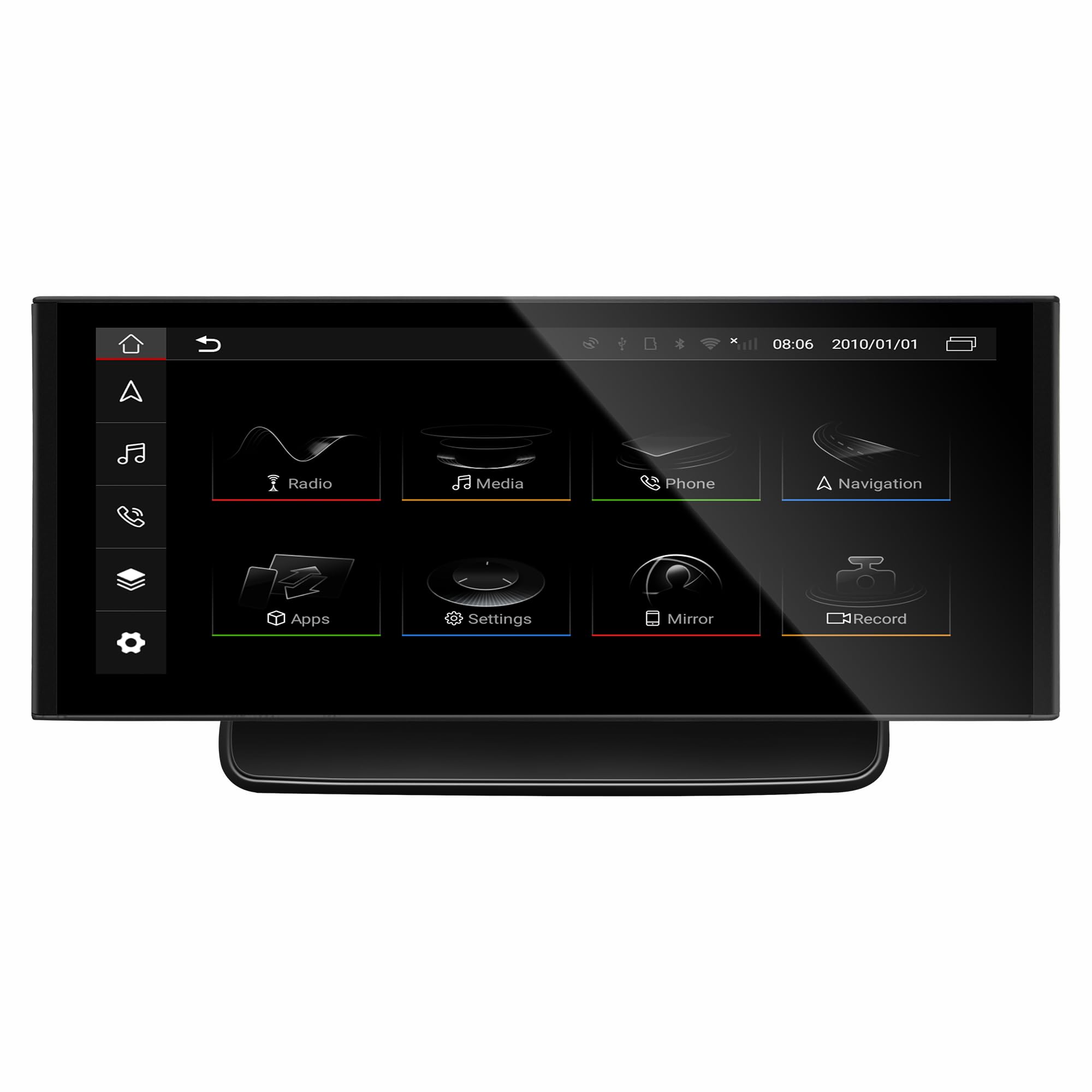 12.3 Inch Touch Screen Stereo for Audi A8 S8 RS8 D4 MMI 3G, Wireless CarPlay Android Auto Supports Google TV Apple Music, Split Screen GPS Bluetooth, Backup Camera, 64GB Plug and Play
