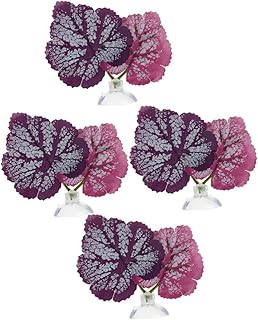 BCOATH 4 peças de plantas para tanque com redes, habitat, reprodução decorativa, camas de peixe, decorações para aquários, copos, solos, folhas para cama, ornamentos, esconderijo, folha, forma de almofada, planta, paisagem, betta decoração, sucção