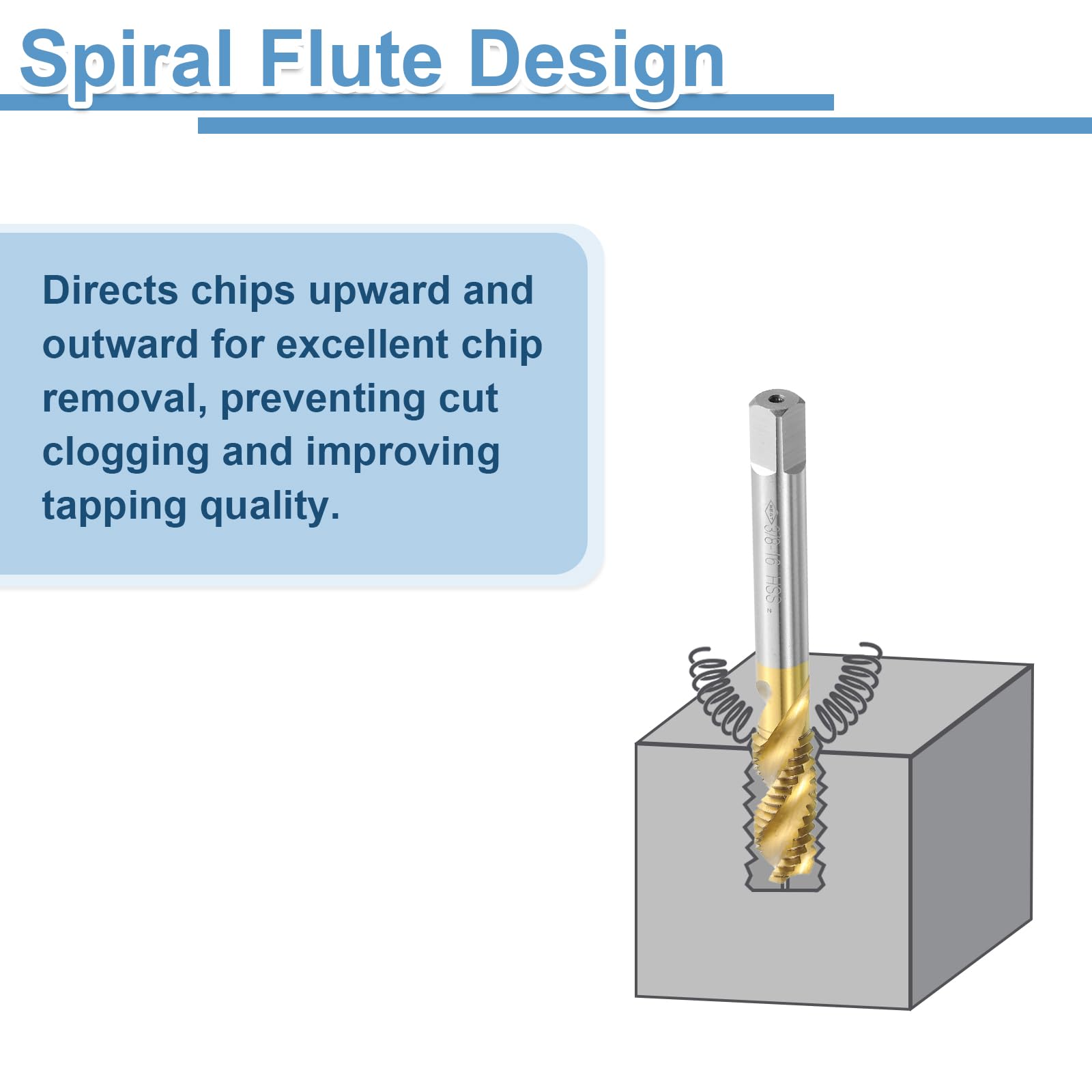 Titanium Coated Thread Taps - 3/8-16 UNC -4 Titanium Coated Thread Taps - 3/8-16 UNC -4