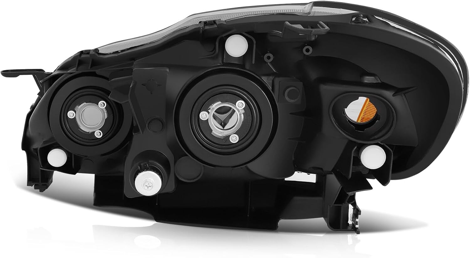 Automotive Headlight Assembly - Compatible with 2003-2008 for Toyota Corolla 1.8L Black Housing Clear Lens Driver and Passenger Side Headlight 8111002190 8115002200