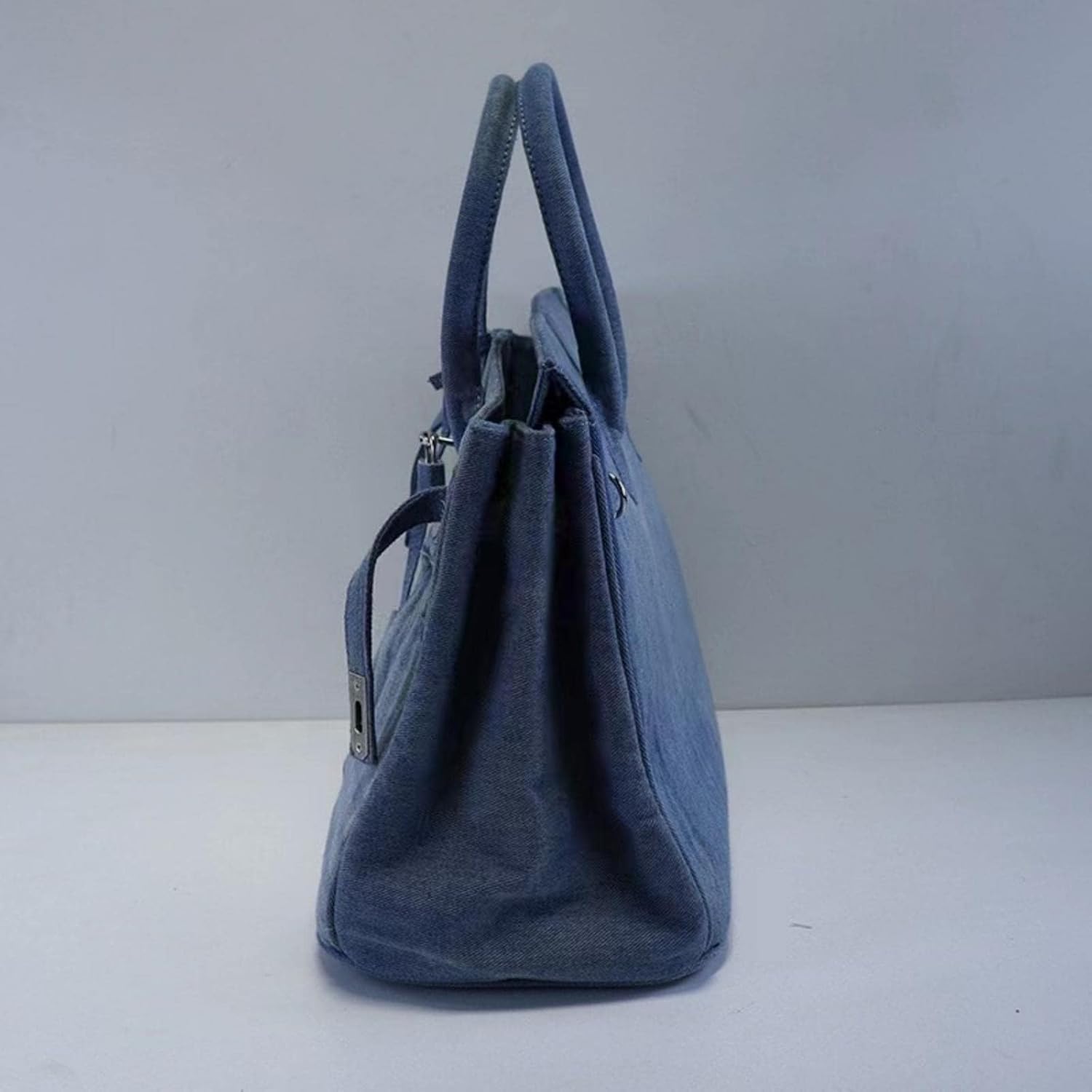 Women's Denim Wallet Tote Large Capacity Satchel Underarm Bag for Beach Travel Daily Shopping Top Shoulder Bag - Image 3