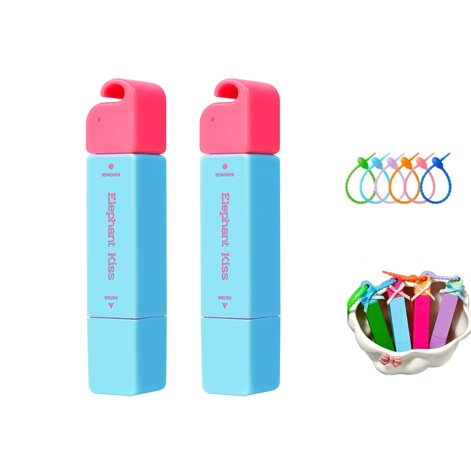 Elephant Kiss Stain Remover, 3-Second Stain Remover Pen for Clothes, 12ml On-the-Go Spot Cleaner, Double Head Instant Treater Sticks With Lanyard,